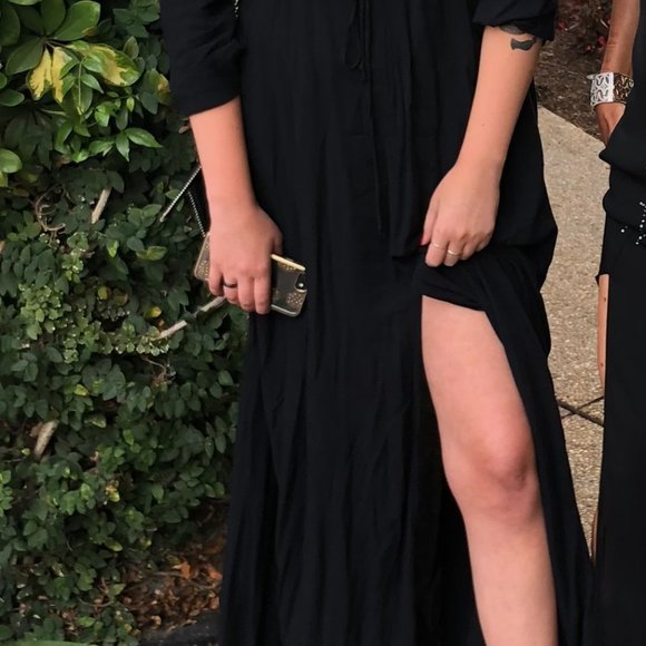 Novella Royale Black Caftan Maxi Dress- Size Small - Picture 4 of 6